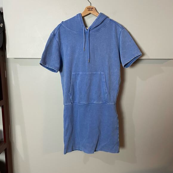 SER.O.YA Rory Dress in Marina Blue SZ Large Sweatshirt Blouson Dress EUC Street - Picture 6 of 13